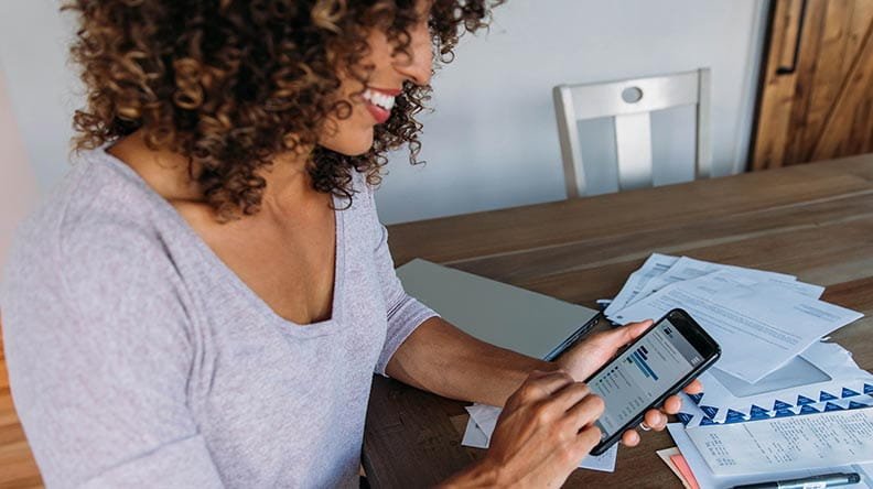 woman doing finances