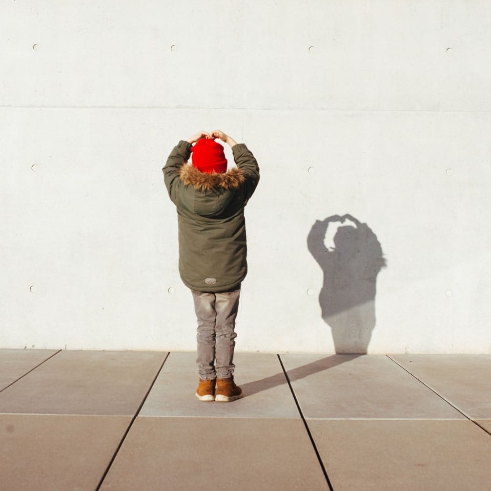 child with shadow