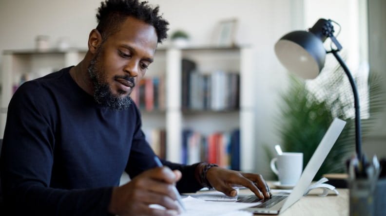 Man on his desk Retina